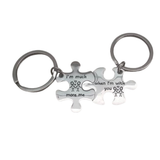 Keychain Set - Couple Puzzle Pieces I'm Much More Me When I'm With You