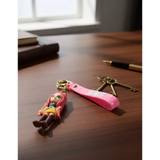 3D PVC Figure Keychain - KPop Demon Hunters - Rumi With Pink Hair And Yellow Skirt