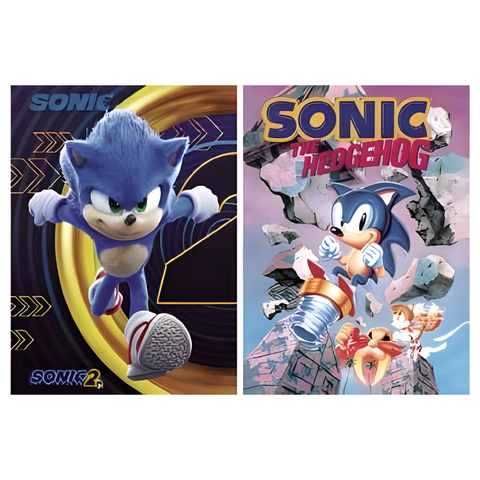 3D Lenticular Poster 12"x16" - Sonic the Hedgehog - Sonic Movie & Classic Sonic