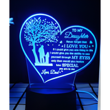 3D LED Night Light - Heartfelt Message to Daughter
