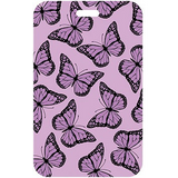 ID Card Badge Holder - Generic - Purple butterfly pattern