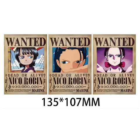 3D Lenticular Sticker - One Piece - Wanted Posters Nico Robin