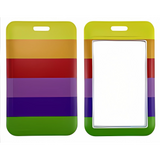 ID Card Badge Holder - Colorful Horizontal Rainbow Stripes Design