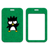ID Card Badge Holder - Sanrio - Badtz-Maru Standing Single Dark Green Outline Pattern