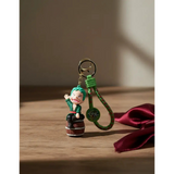 3D PVC Figure Keychain - One Piece Roronoa Zoro - Chibi Zoro Sitting On Barrel