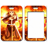 ID Card Badge Holder - Demon Slayer - Kyojuro Rengoku With Flaming Background