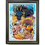 3D Light Frame - One Piece - Luffy Gear 5 Nika With Kaido Dragon Montage