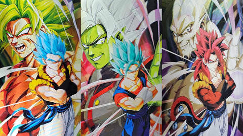 3D Lenticular Poster - Dragon Ball - Super Saiyan Blue & 4 Gogeta, Vegito, Broly, Zamasu & Omega Shenron