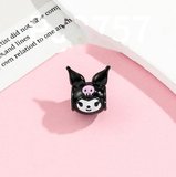 Bracelet Charm - Sanrio - black cat face with bow