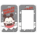 ID Card Badge Holder - Mickey & Friends - Mickey Mouse In Snow With Red Text