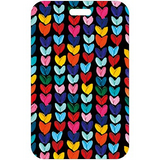 ID Card Badge Holder - Colorful Hearts Pattern