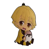 Demon Slayer Zenitsu Agatsuma sitting with PVC keychain