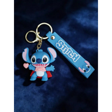 3D PVC Figure Keychain - Lilo & Stitch - Stitch Cape Bow Heart