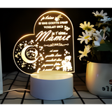 3D LED Night Light - I love you Grandma message