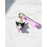 3D PVC Figure Keychain - Kuromi - Sitting Pink Dress