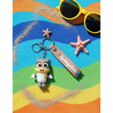 3D PVC Figure Keychain - SpongeBob SquarePants - Chibi Sandy Cheeks Suit