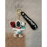 3D PVC Figure Keychain - Peanuts - Snoopy Playing Pickleball