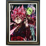 3D Light Frame - Dragon Ball - Goku Black Super Saiyan Rose With Zamasu