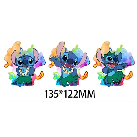 3D Lenticular Sticker - Disney - Stitch Hula Dance with Flower Lei
