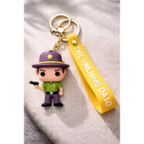 3D PVC Figure Keychain - The Walking Dead - Rick Grimes Sheriff With Gun