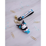 3D PVC Figure Keychain - Kuromi - Blue Ruffle Dress
