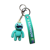 3D PVC Figure Keychain - Rainbow Friends - Cyan Crown Drooling