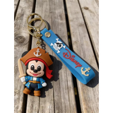 3D PVC Figure Keychain - Mickey and Friends - Mickey Pirate Holding Sword
