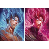 3D Lenticular Poster 12x16 - Dragon Ball - Goku Super Saiyan Blue and Rose