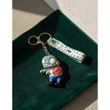 3D PVC Figure Keychain - Plants vs. Zombies - Zombie With Red Shirt And Blue Pants