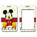 ID Card Badge Holder - Mickey & Friends - Mickey Mouse On Gucci Monogram Beige