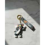 3D PVC Figure Keychain - Tom and Jerry - Tom Sticking Tongue Out