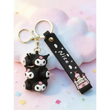 3D PVC Figure Keychain - Kuromi - Head Stack