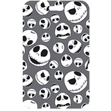ID Card Badge Holder - The Nightmare Before Christmas - Jack Skellington Faces Pattern Gray Background