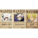 3D Lenticular Poster 12x16 - One Piece - Monkey D. Luffy, Trafalgar Law, Sanji