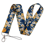 Lanyard - White and Yellow Daisies on Blue