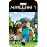 ID Card Badge Holder - Minecraft - Steve With Wolf In Forest