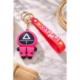 3D PVC Figure Keychain - Squid Game - Pink Triangle Guard