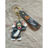 3D PVC Figure Keychain - Tom and Jerry - Tom Sticking Tongue Out