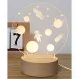 3D LED Night Light - Astronaut in space with planets and