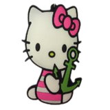 Hello Kitty Sailor with green anchor PVC keychain