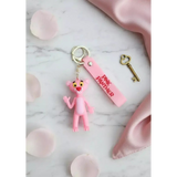3D PVC Figure Keychain - Pantera Rosa - Pink Panther Waving