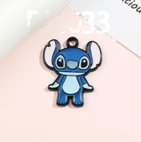 Bracelet Charm - Lilo & Stitch - Blue Stitch waving, smiling