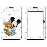 ID Card Badge Holder - Mickey & Friends - Mickey Mouse Hugging Teddy Bear Louis Vuitton