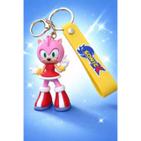 3D PVC Figure Keychain - Sonic the Hedgehog - Amy Rose Pointing Up