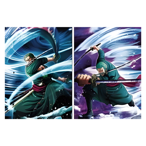 3D Lenticular Poster 12"x16" - One Piece - Roronoa Zoro Dual Sword Action