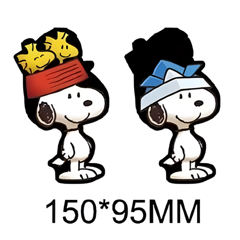 3D Lenticular Sticker - Peanuts - Snoopy with Woodstock Headband & Origami Hat