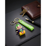 3D PVC Figure Keychain - Batman Joker - Chibi Joker Holding Staff