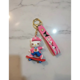 3D PVC Figure Keychain - Hello Kitty - Skateboarder