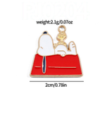 Bracelet Charm - Peanuts - Snoopy lying on red doghouse