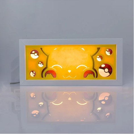 3D Paper Carving Light Lamp - Pokemon - Pikachu